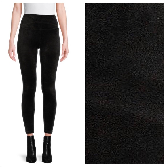 🆕 No Boundaries Super Plush Black Soot Velour Leggings - Picture 1 of 5